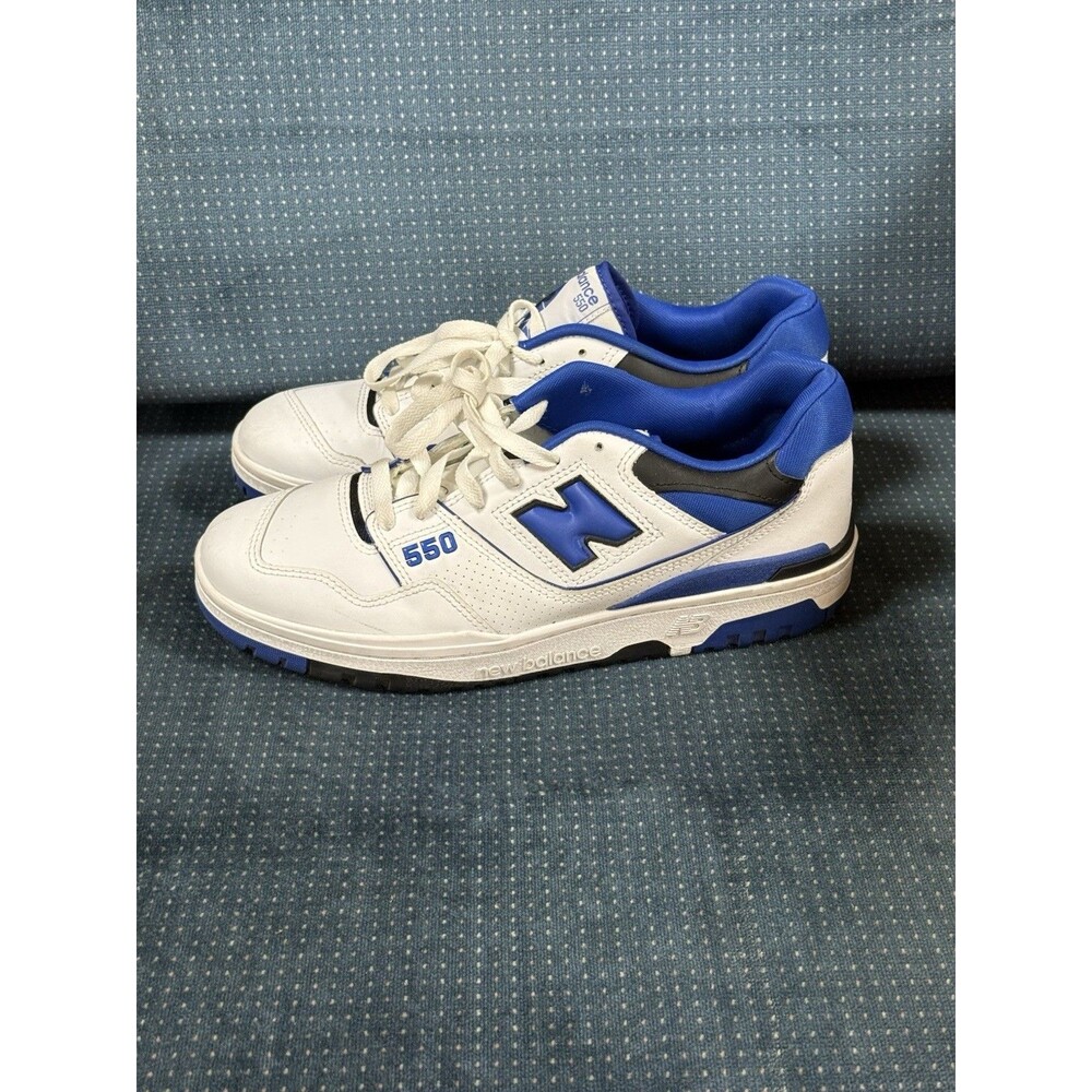 New Balance 550 Shoes White Blue Athletic Sneaker Mens Size 9.5 D BB550SN1